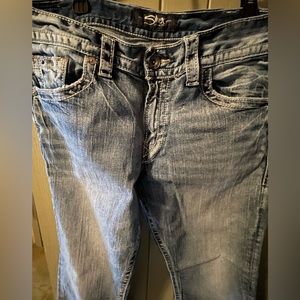 Men’s Silver Jeans Eddie Relaxed Fit Size 34w 34l w Faded Blue Wash